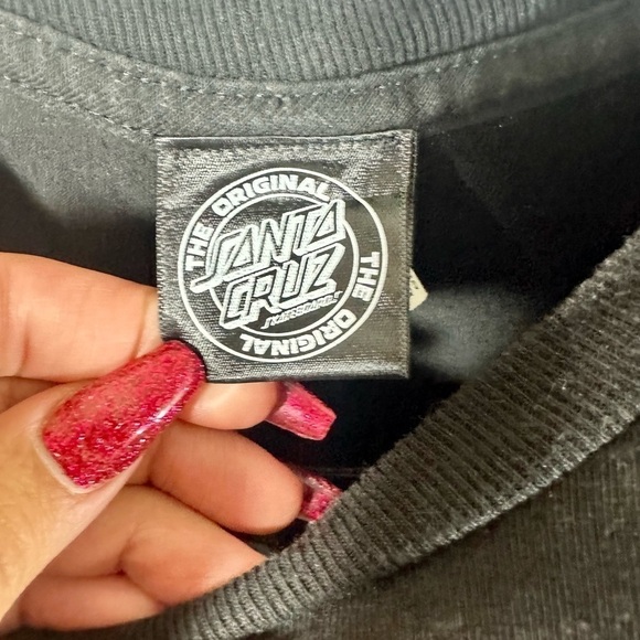 santa cruz wavy screaming black t-shirt size S - Picture 3 of 7